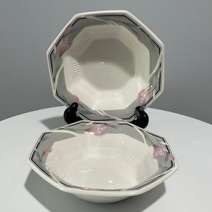 Nikko Japan Classic collection replacement octagon floral bowls lot of 2